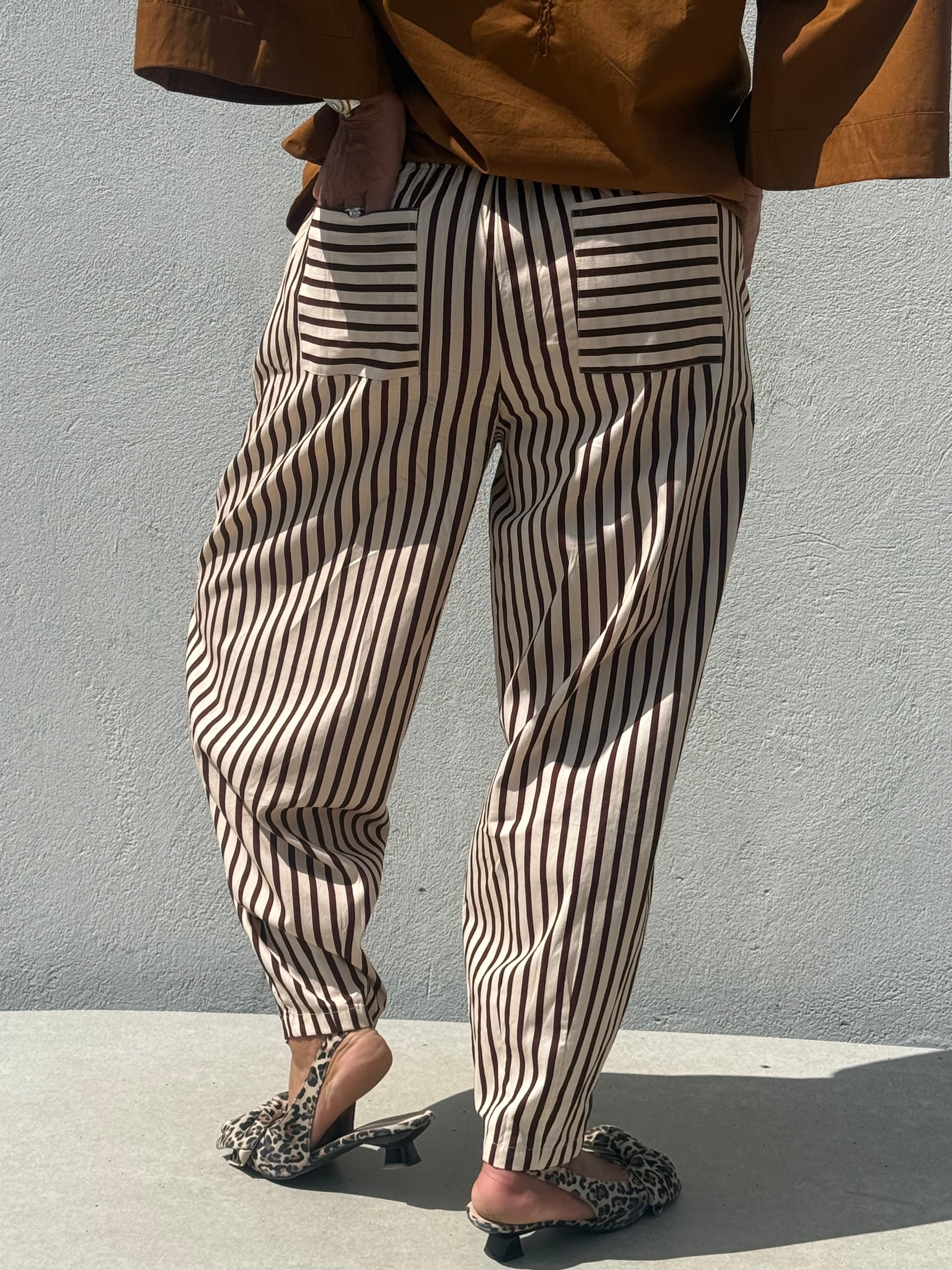 Gaspar 2607925 Colorado stripe pants brown