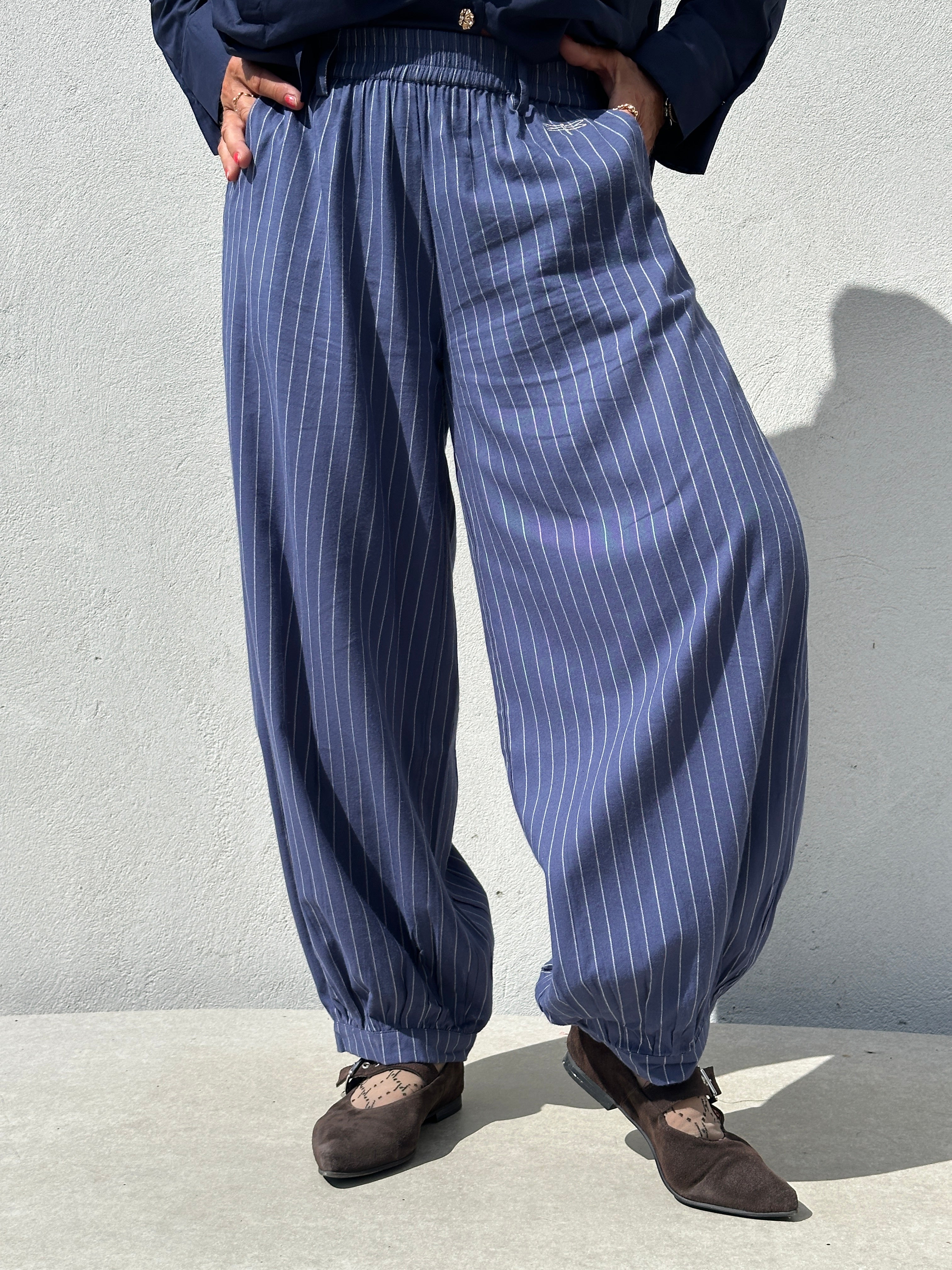 Gaspar 2607935 Tropea pants pinstripe blue