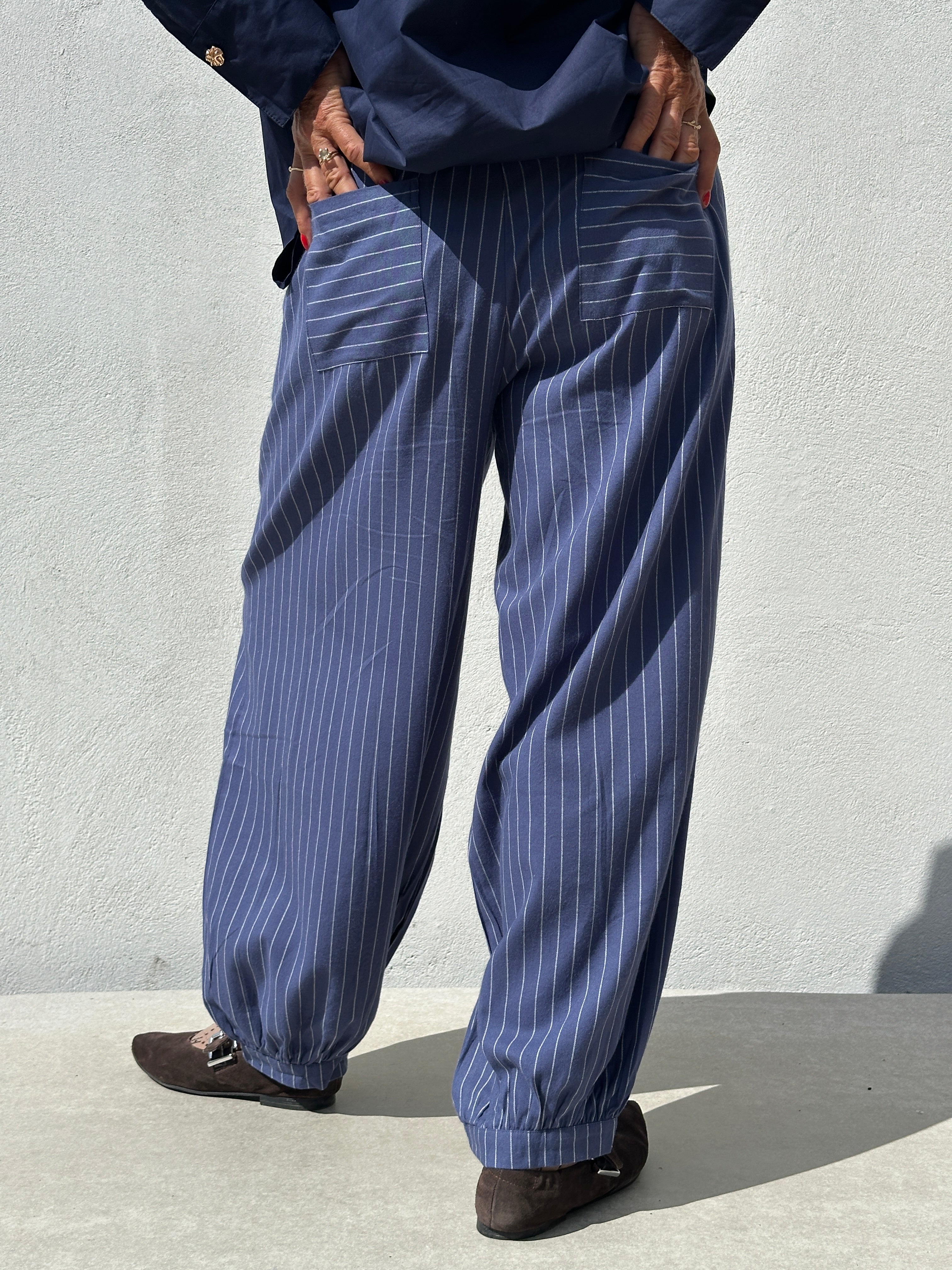Gaspar 2607935 Tropea pants pinstripe blue