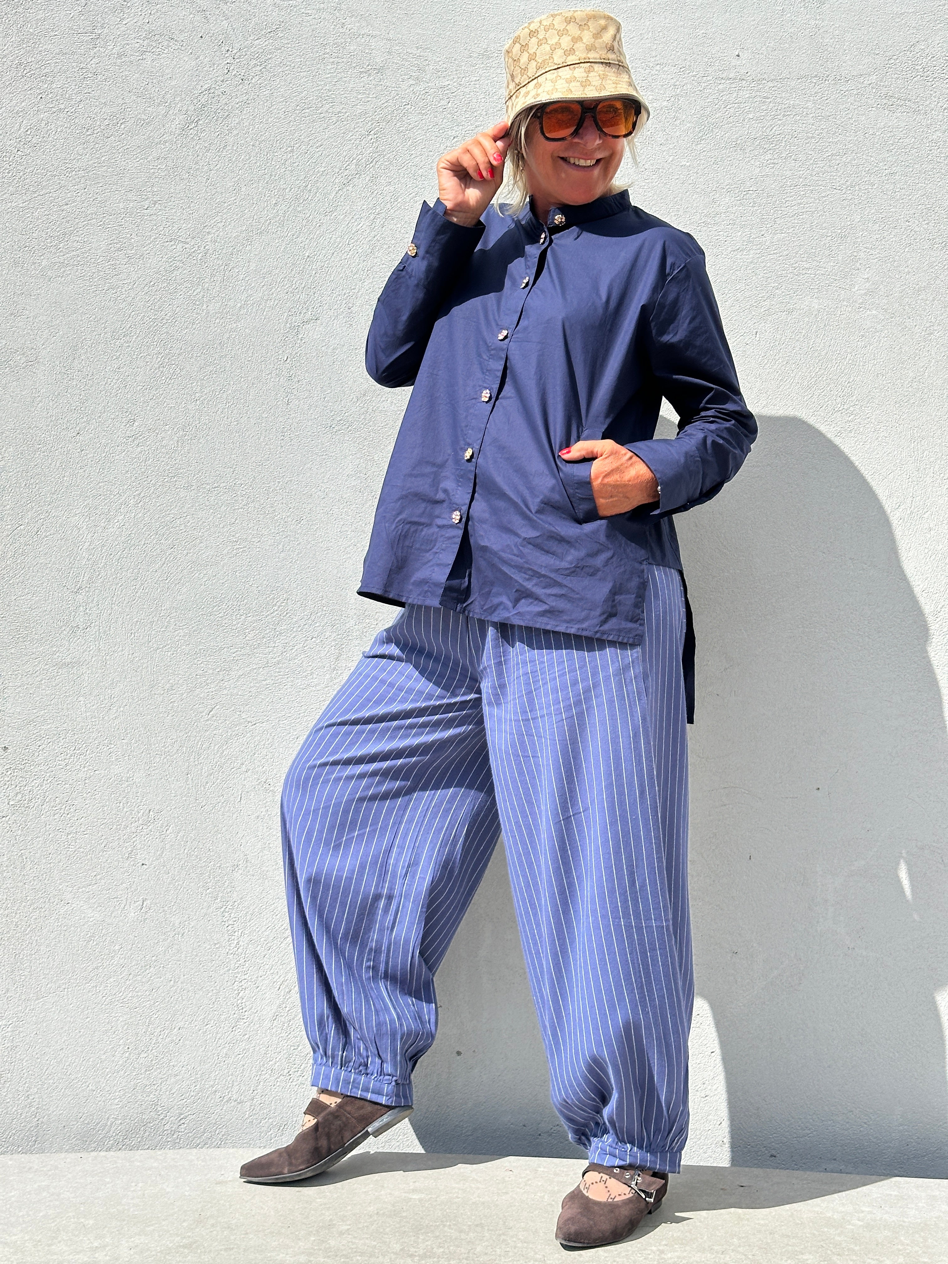 Gaspar 2607935 Tropea pants pinstripe blue