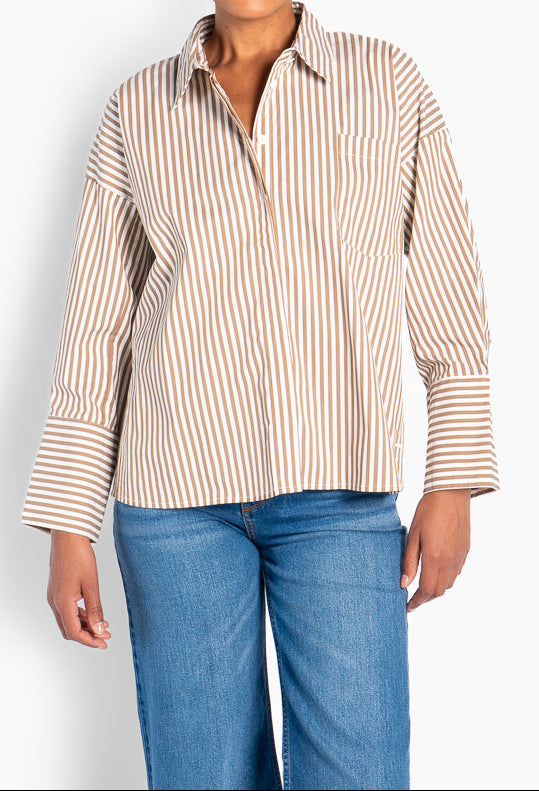 HÈST 2630190755 Lilly shirt stripe brown wren