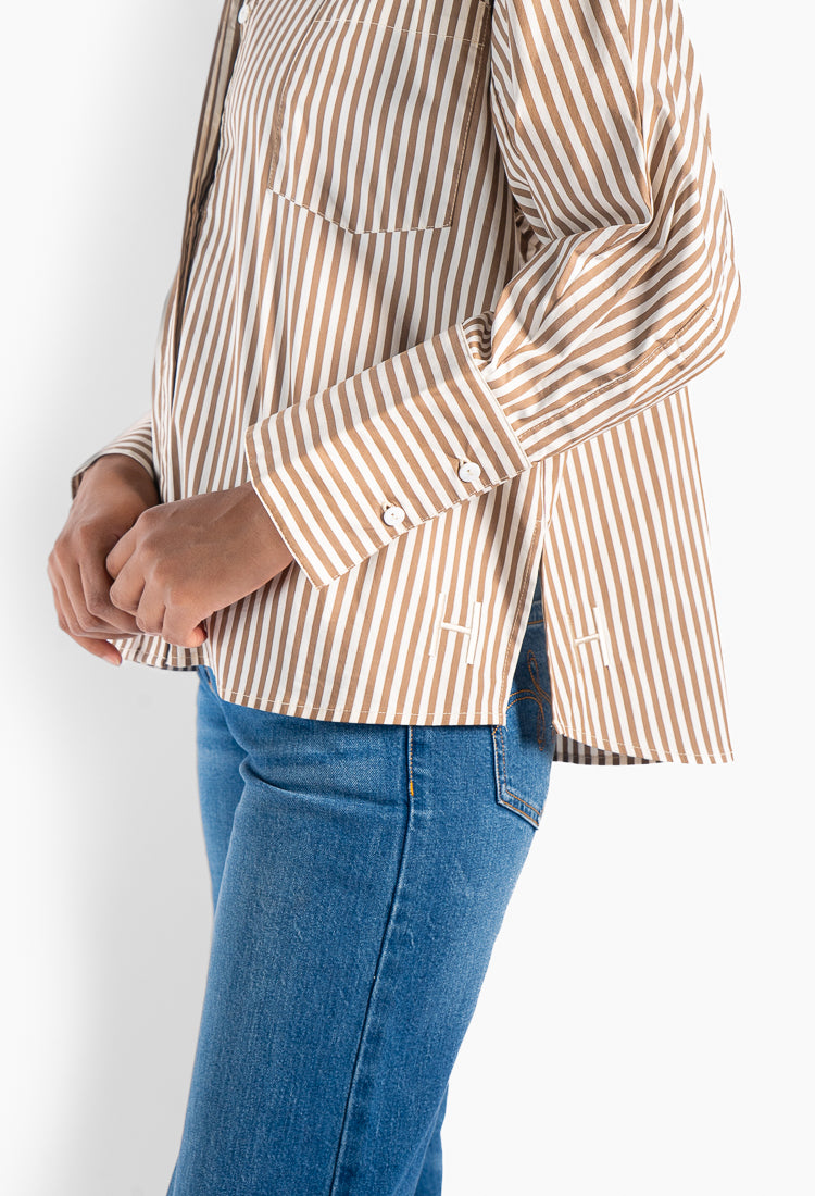 HÈST 2630190755 Lilly shirt stripe brown wren