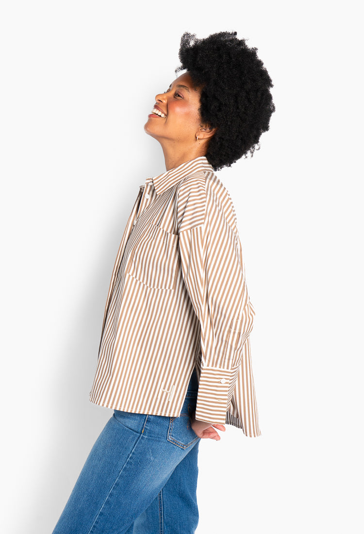 HÈST 2630190755 Lilly shirt stripe brown wren