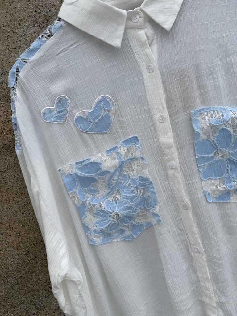 Boho Love B1335 skjorte flower white