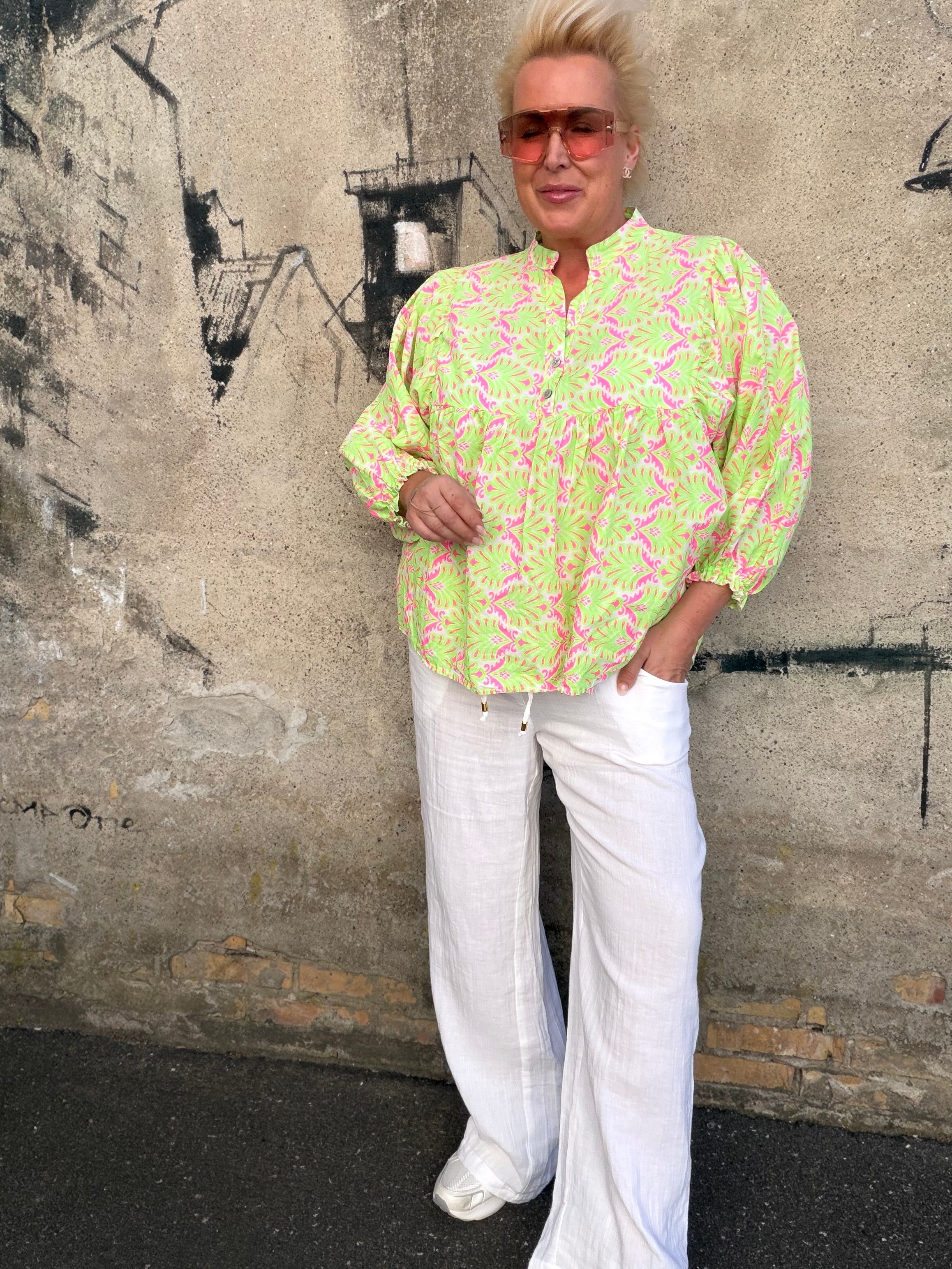 By Engbork Adelina shirt print lime
