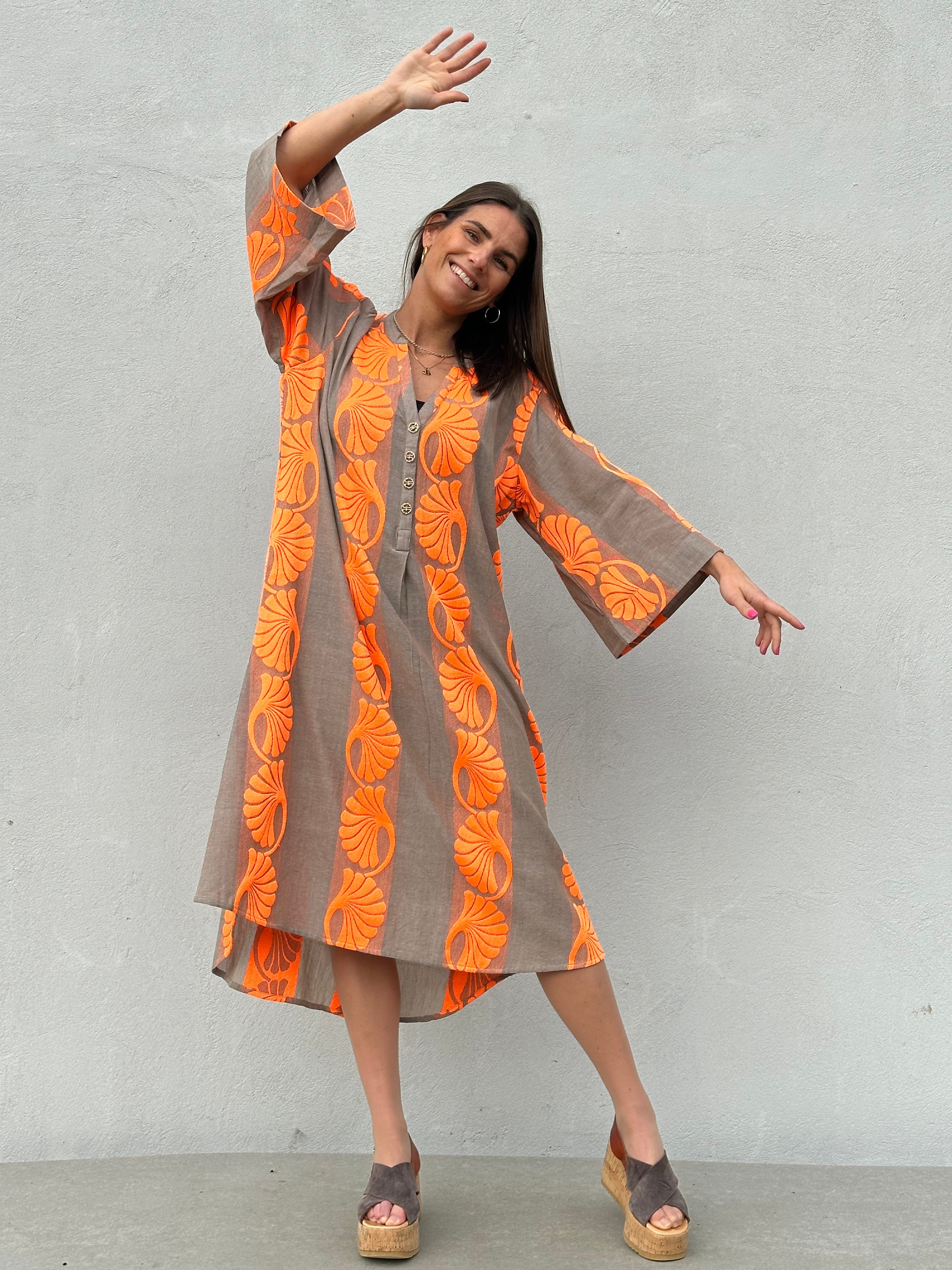 Gaspar 2601725 Mumbai dress jacquard sand