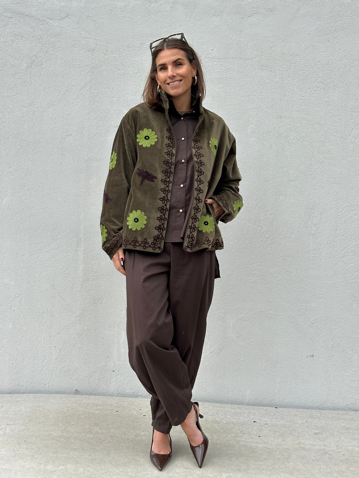 Gaspar 2607505 Utah short velvet jacket olive