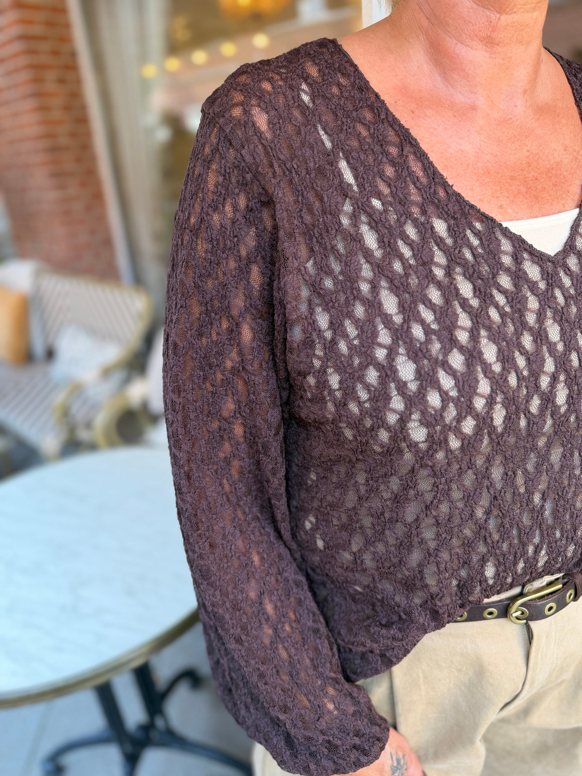 Boho Love B1430 Lace blouse brown
