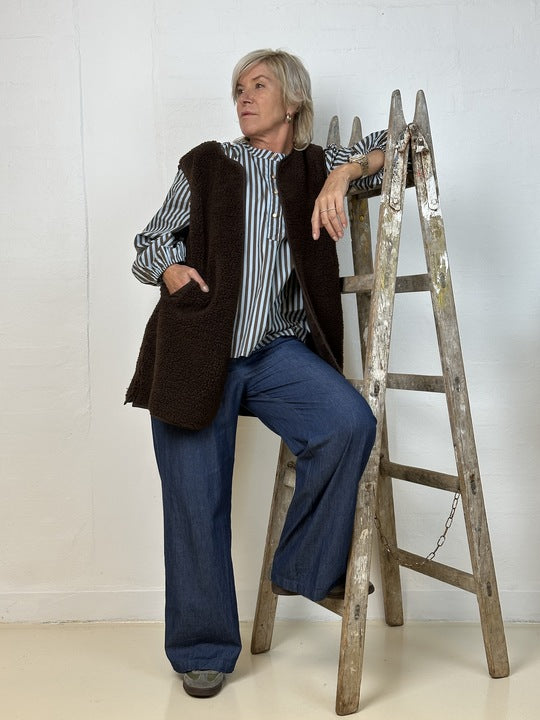 Gaspar 2510336 Duffy LONG waistcoat brown