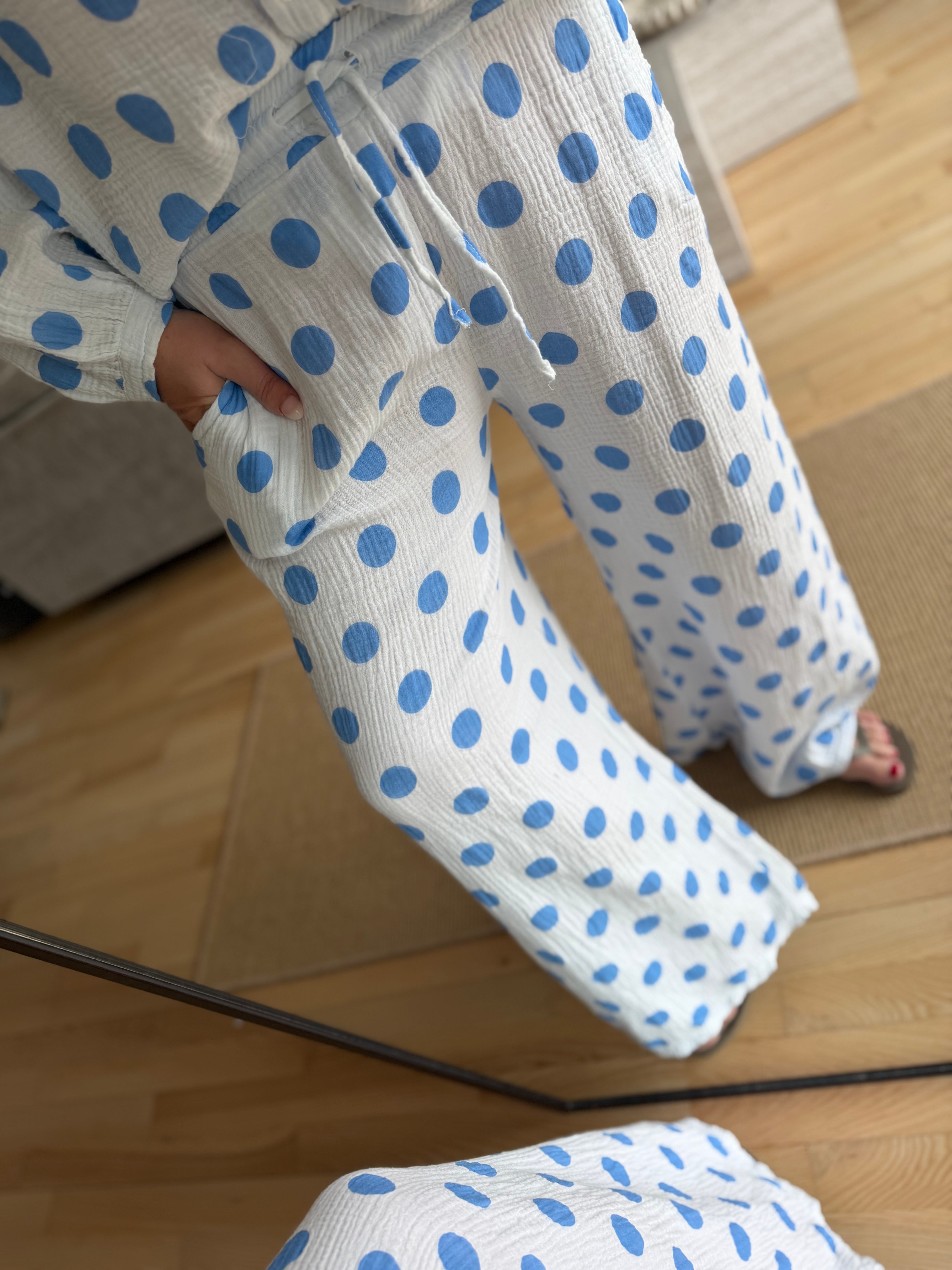 Boho Love B1358 Bomb pants dot blue