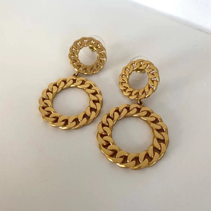 Attstone Statement Chain earring gold