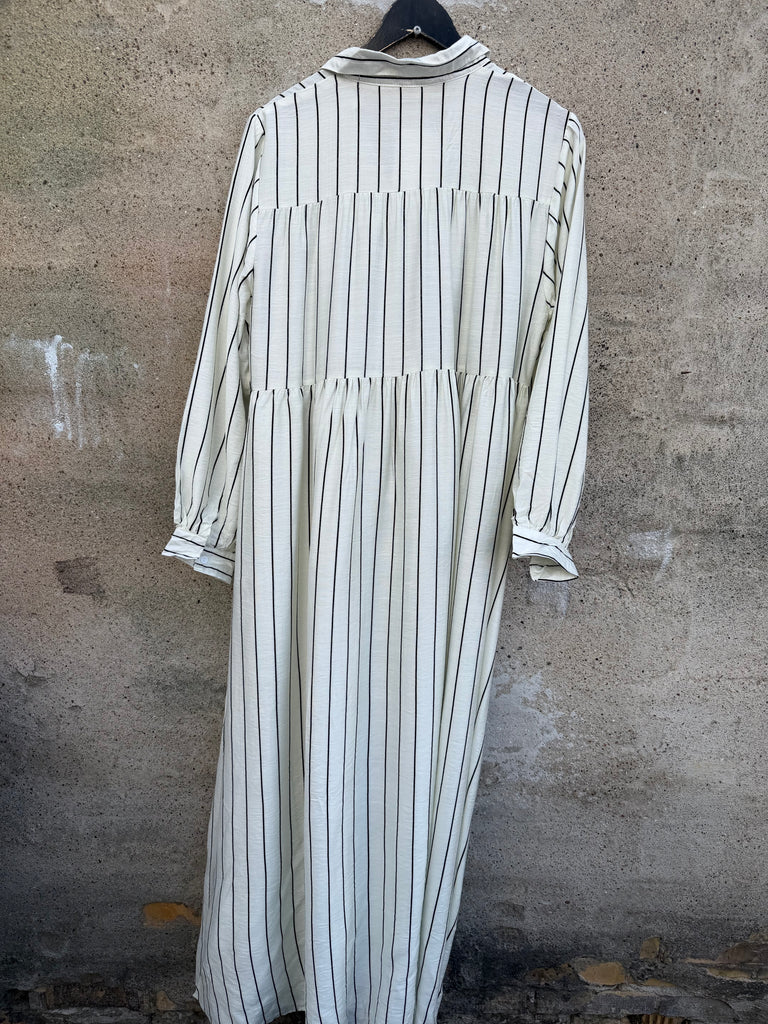 By Engbork Aurora stripe dress white