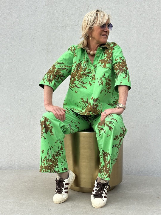 Gaspar 2601331 Porto blouse print green