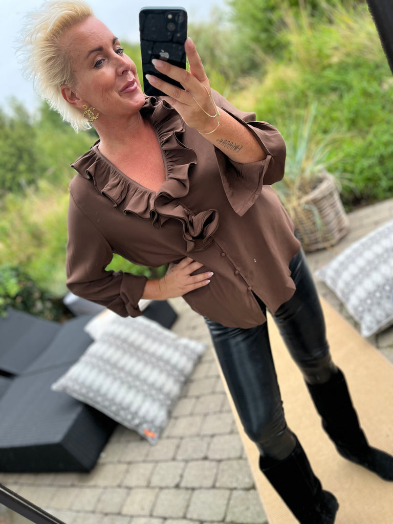 By Engbork Agnete skjorte frill brown