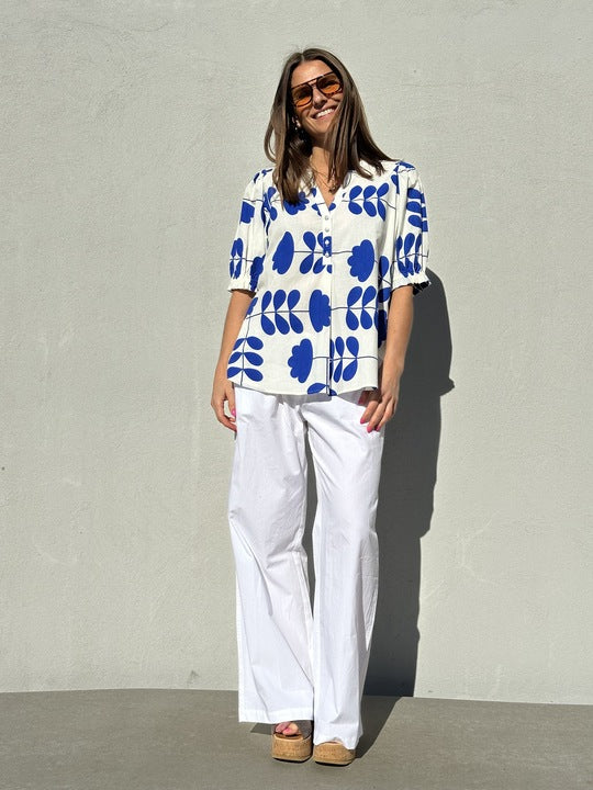 Gaspar 2601339 Tunø blouse print royal