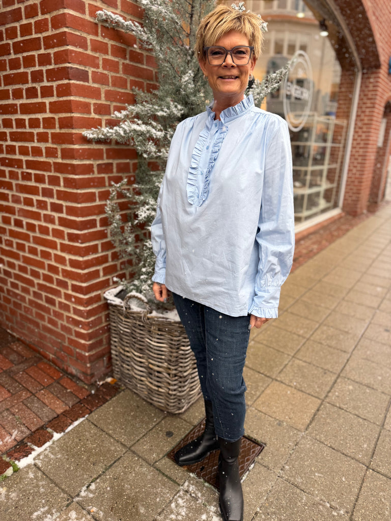 Boho Love B1197 skjorte flæse sky