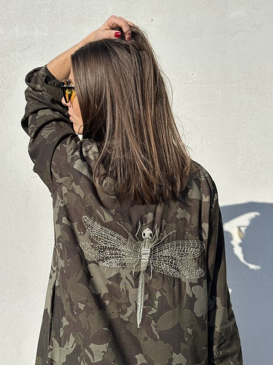 Gaspar 2601700 Luna camo dress green