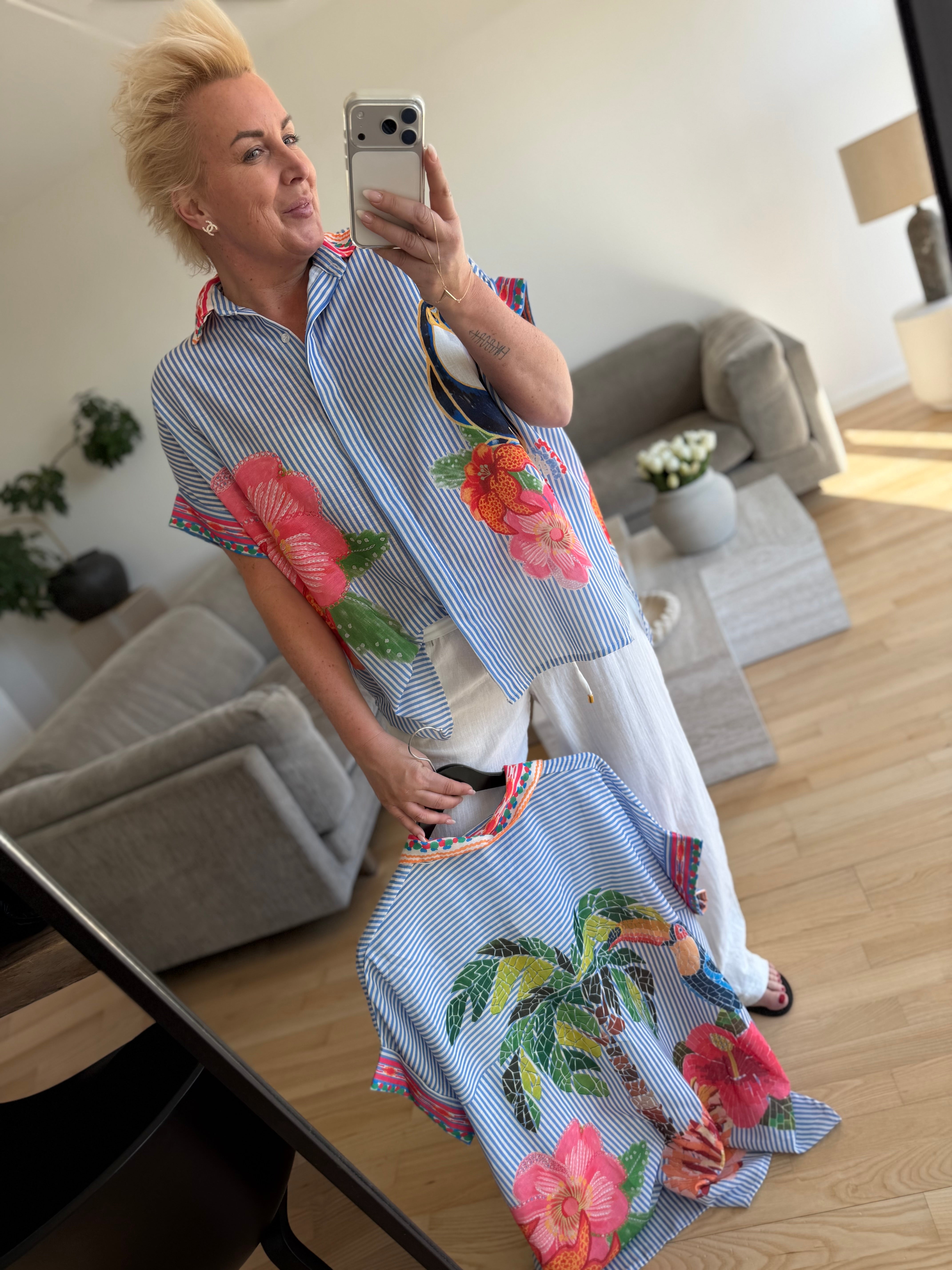 By Engbork Big Bird shirt stripe blue