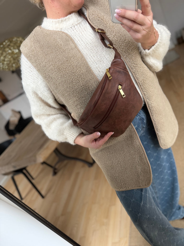 Depeche 12346 bum bag leather golden chic