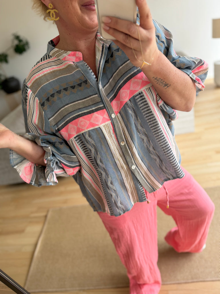 By Engbork Villa boheme bluse stripe blue