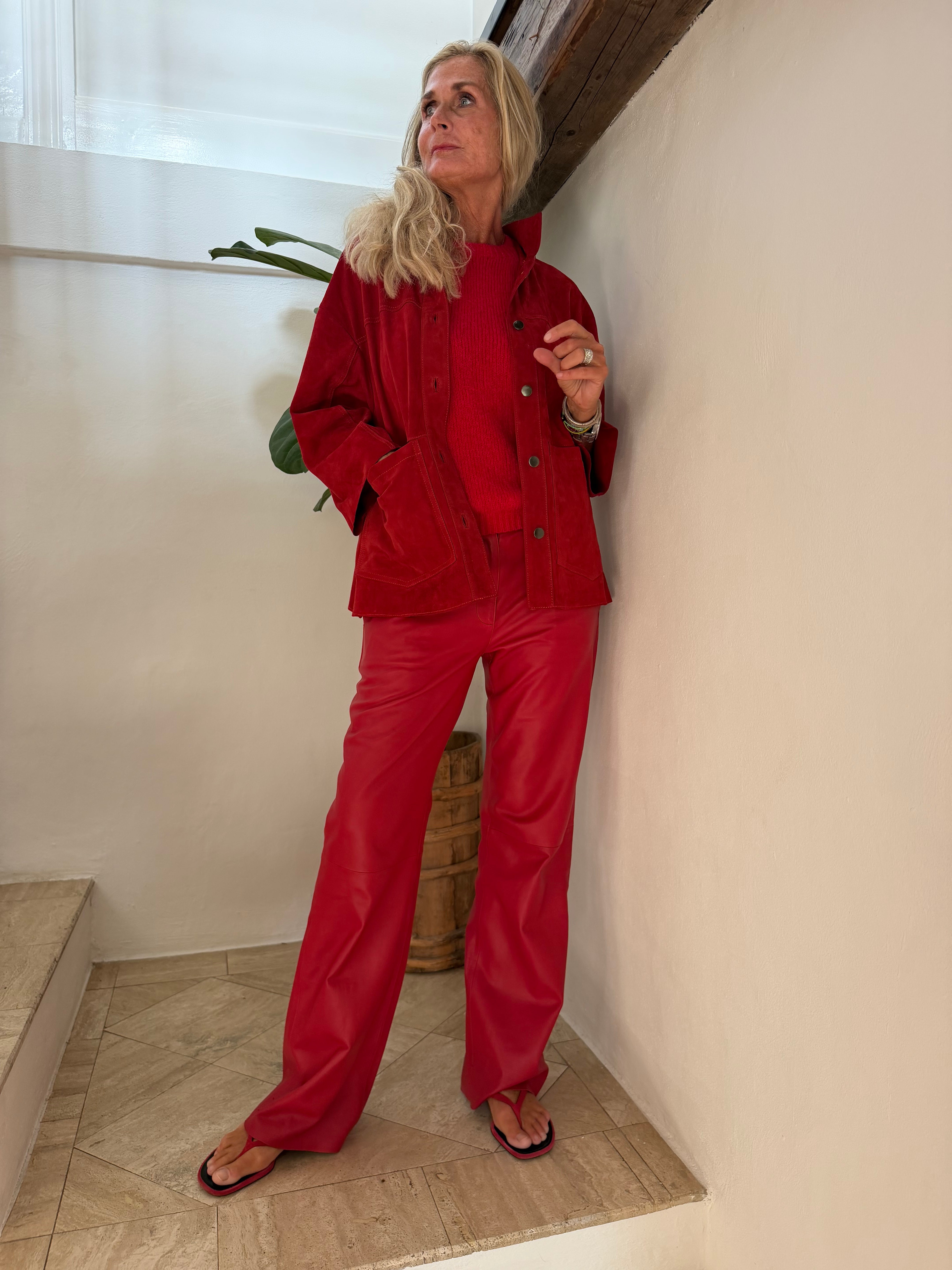 Depeche 51426 tonja oversize shirt suede red