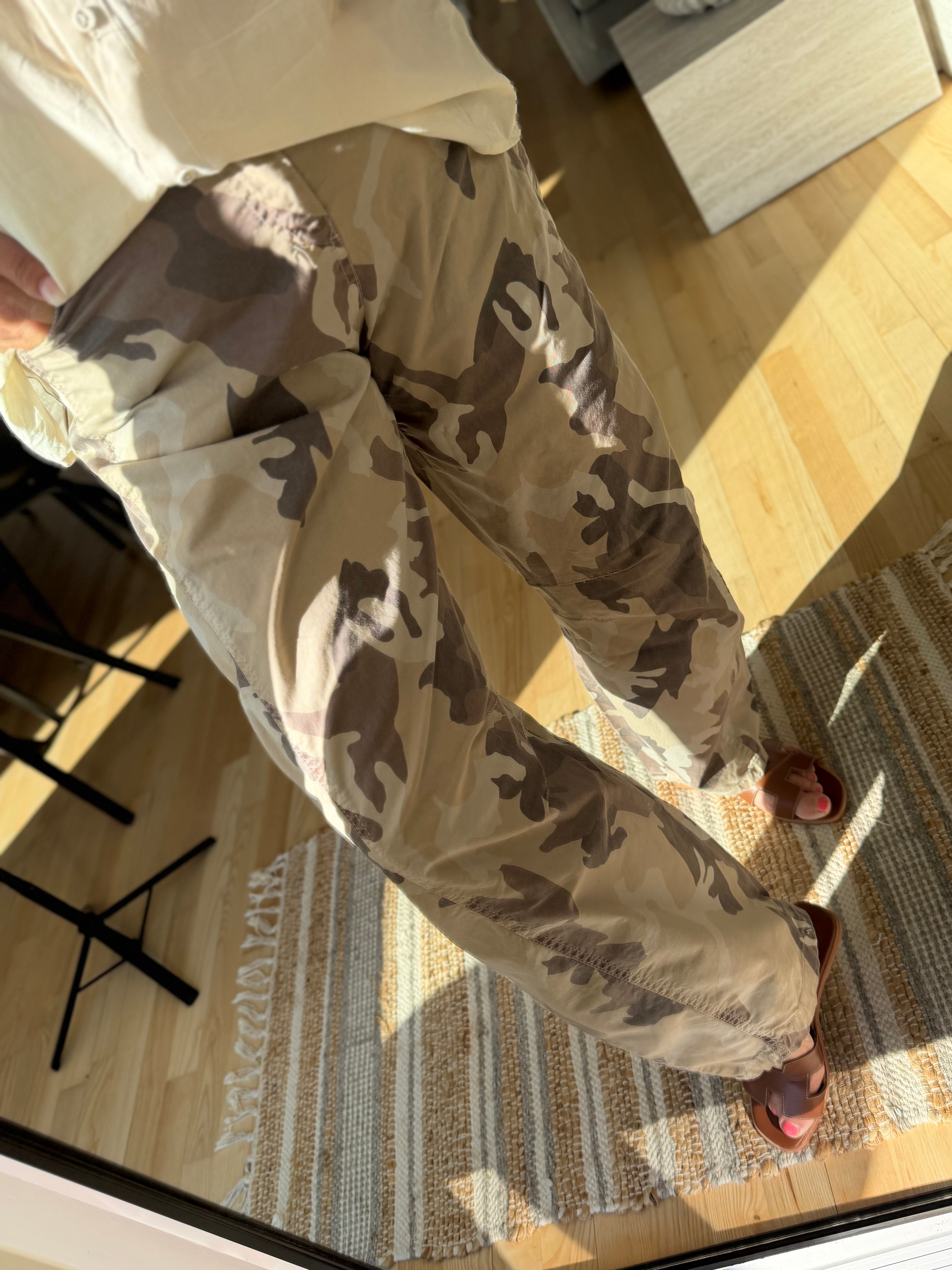 OM-HU Camo barrel pants sand