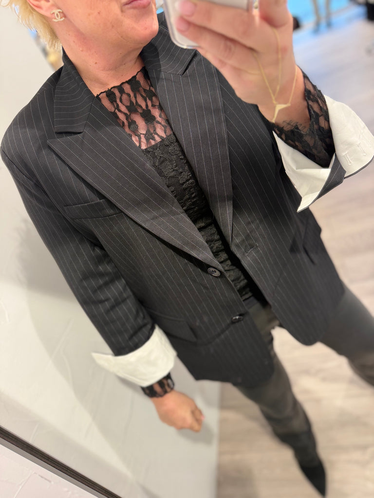 By Engbork Pocket blazer stripe black