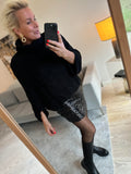 Boho Love paillet glimmer skirt Black