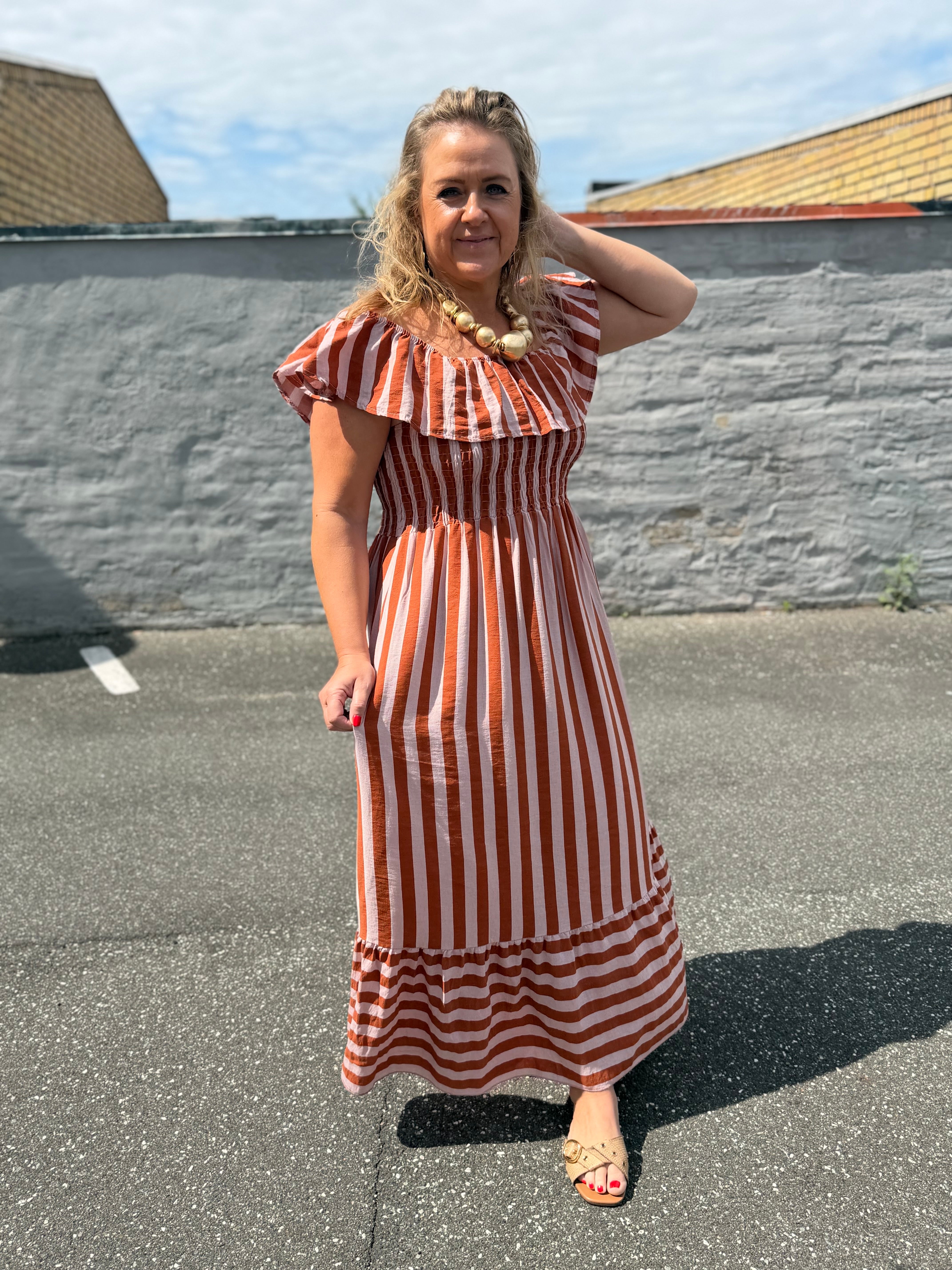 Qnuz 9417 dress stripe smock toscana