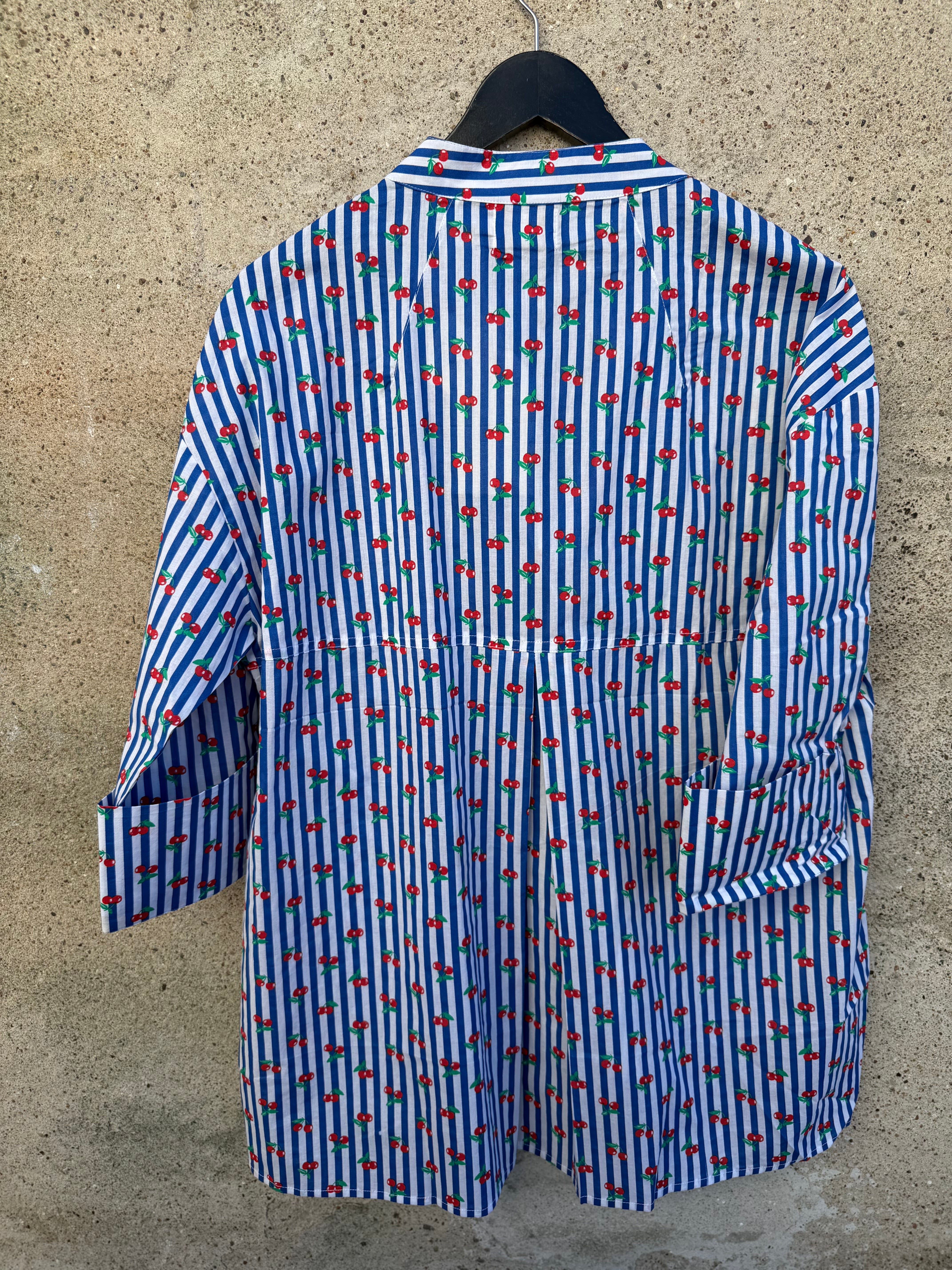 WAUW Luna shirt stripes and Cherry blue stripes