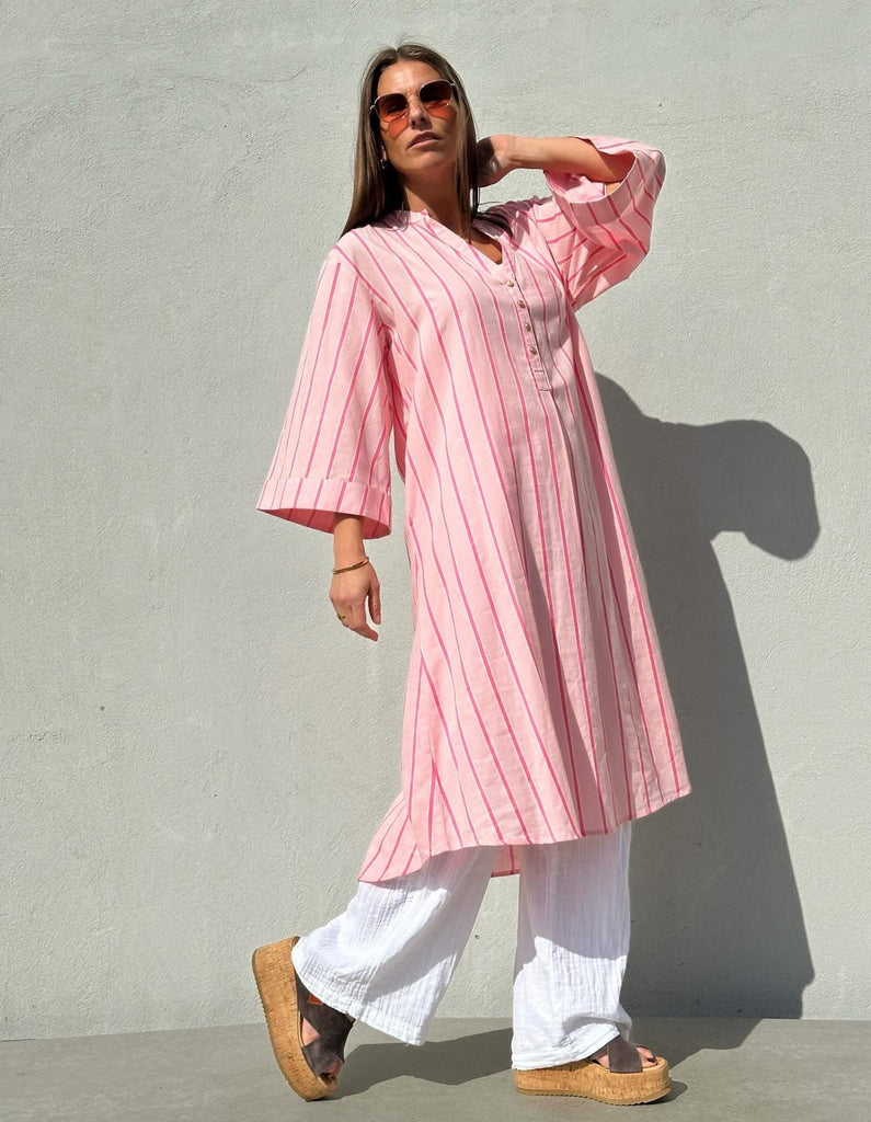 Gaspar 2601720 Mumbai dress stripe rose