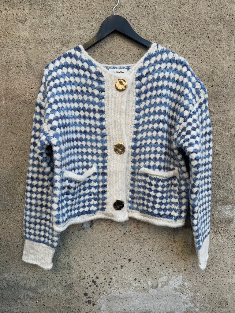 By Engbork Coco cardigan creme blue