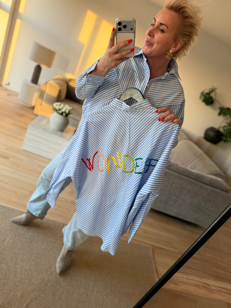 Boho Love B1333 skjorte stripe blue