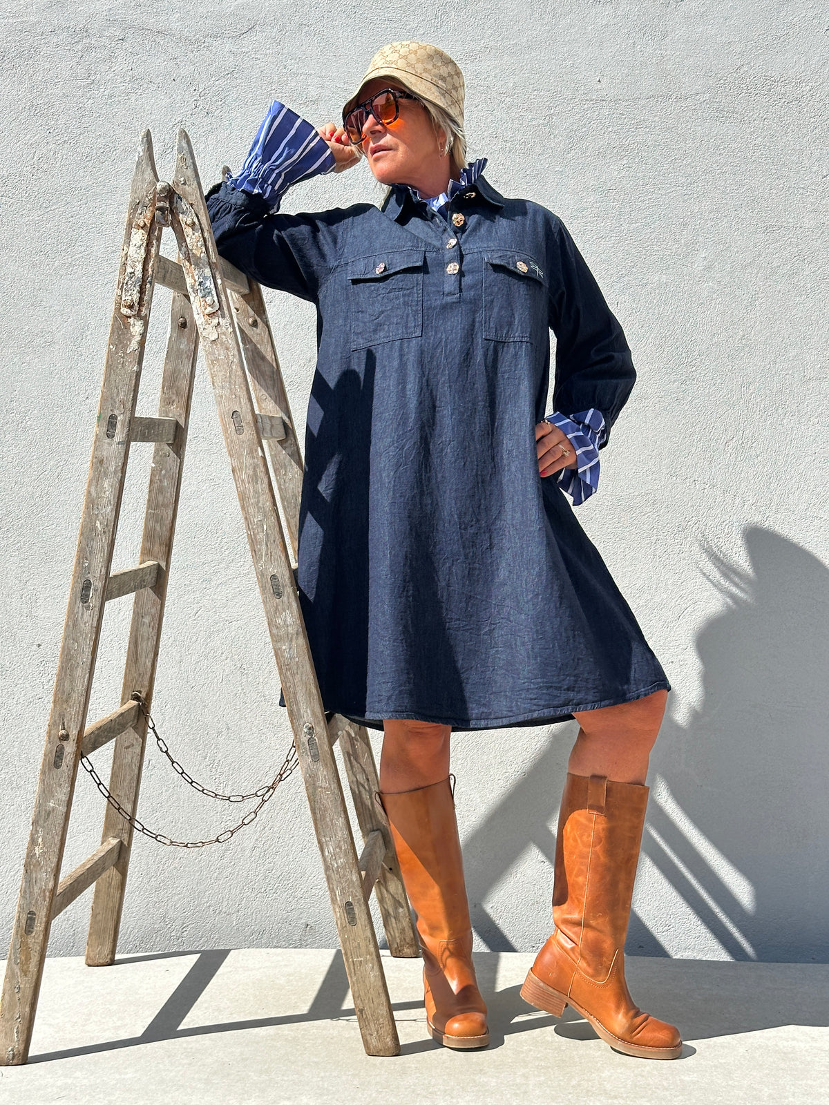 Gaspar 2607712 Nice Denim dress blue