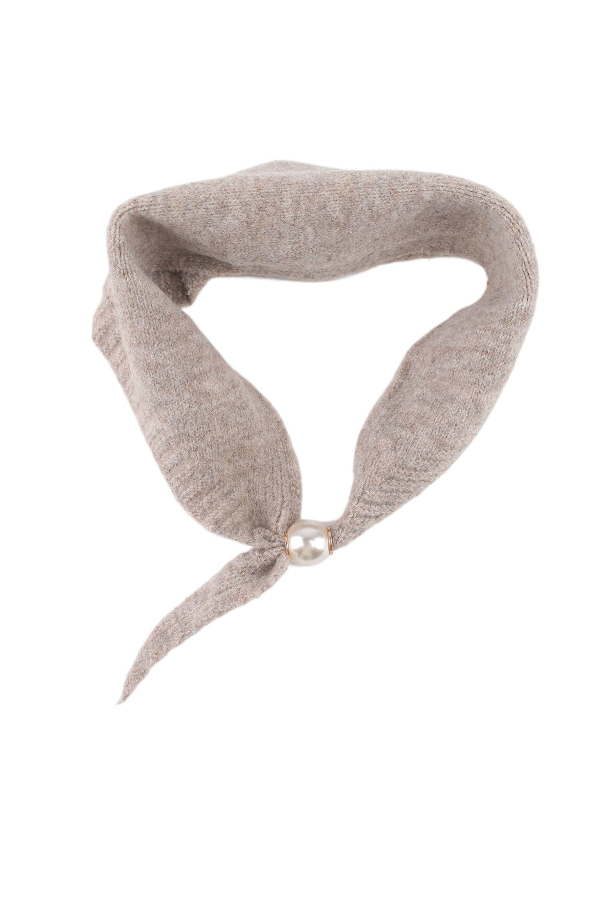 Qnuz 4970 Pearl knitted scarf taupe