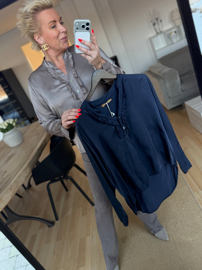 Boho Love B1308 silk skjorte taupe