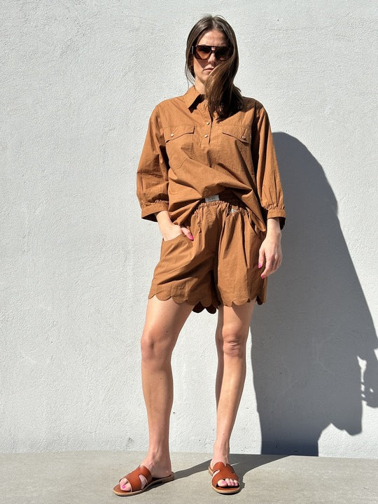 Gaspar 2601904 Honolulu shorts poplin nougat
