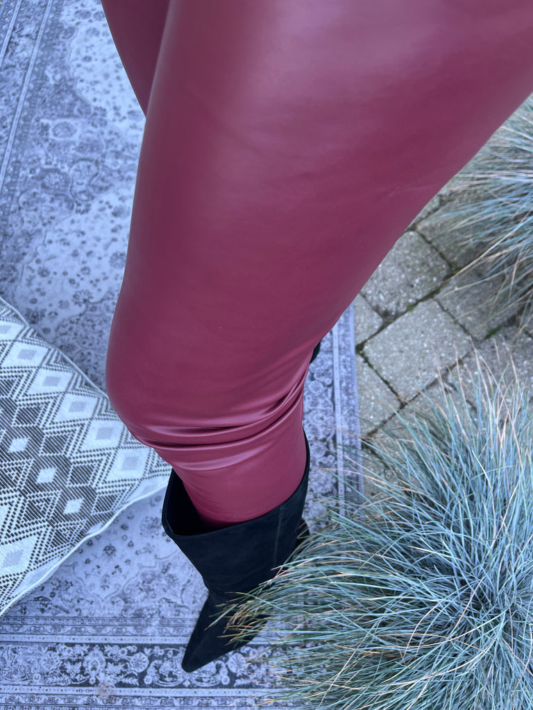 By Engbork Norfy coated leggins wine