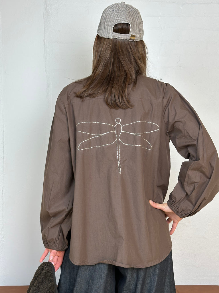 Gaspar 2501342 Læsø poplin bluse brown