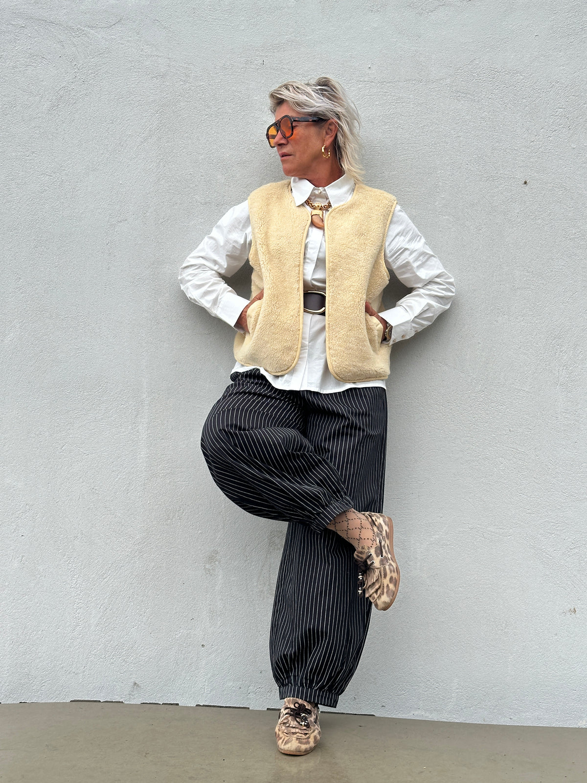 Gaspar 2607362 Duffy waistcoat off white