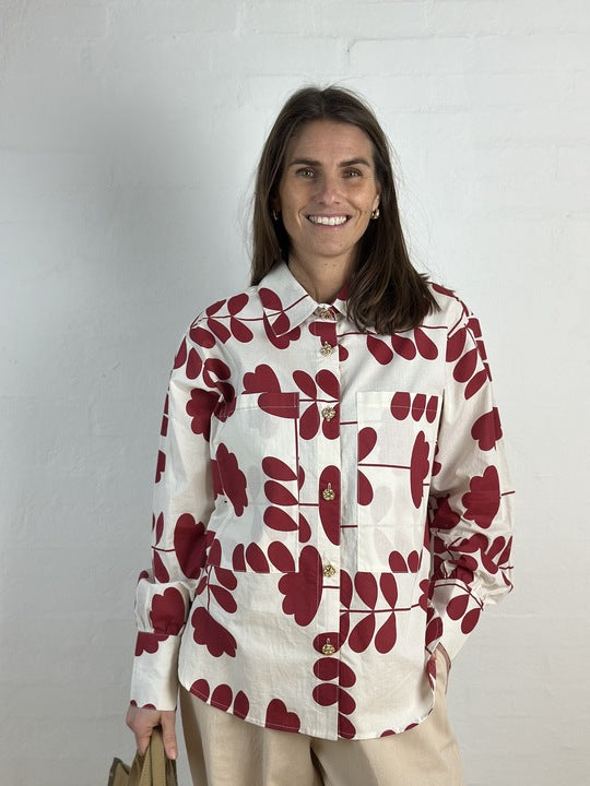 Gaspar 2601309 Malmø print shirt off white