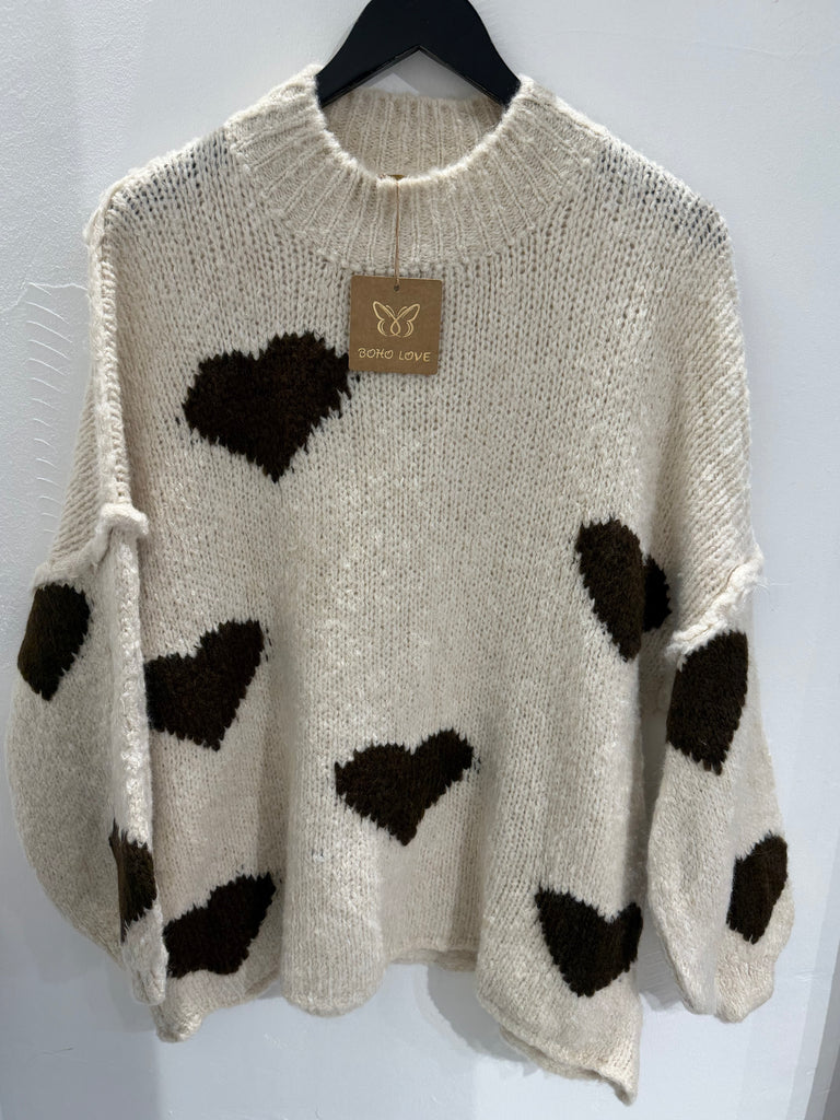 Boho Love B1313 strik hearts beige