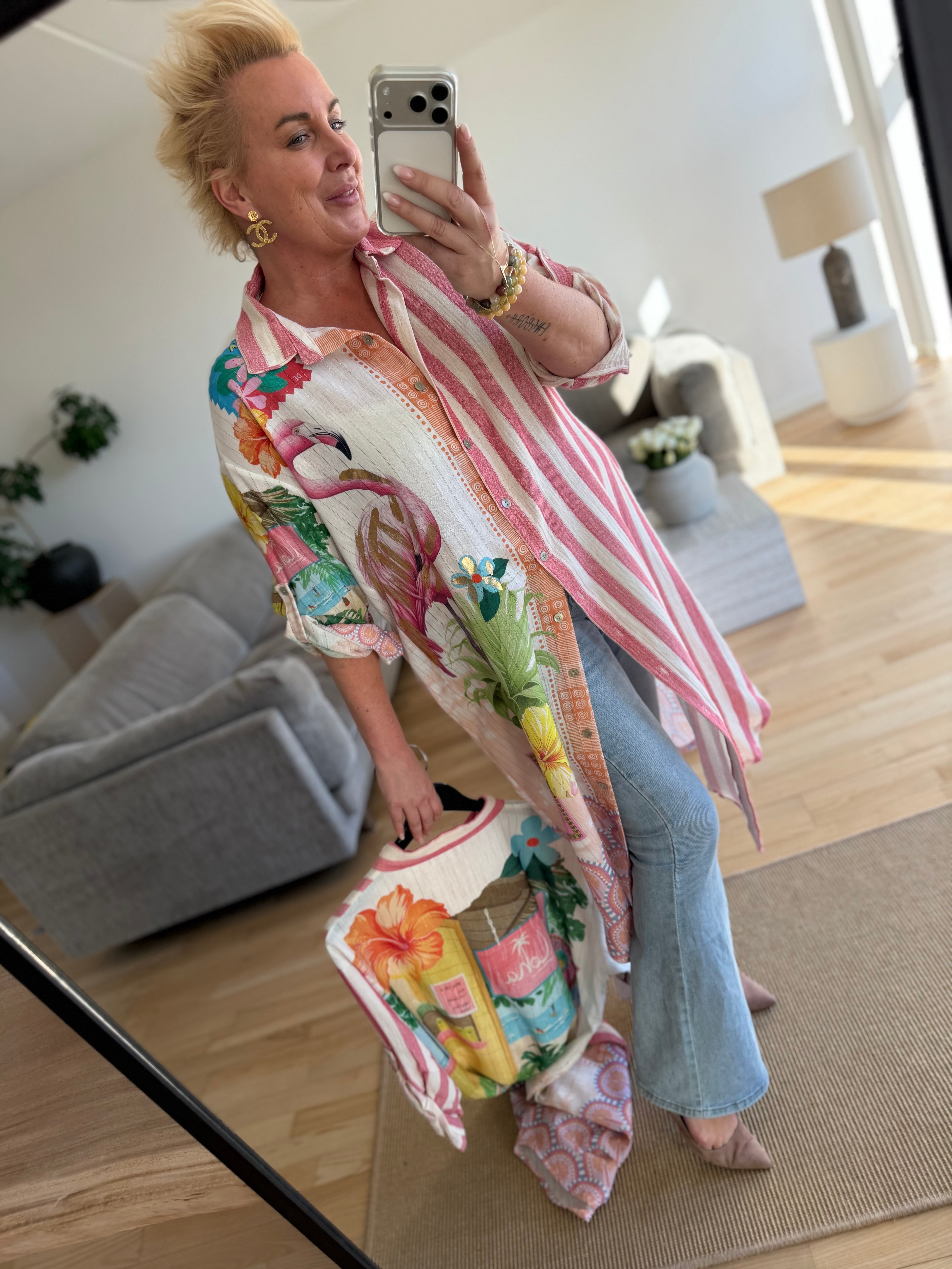 By Engbork Flamingo dress stripe