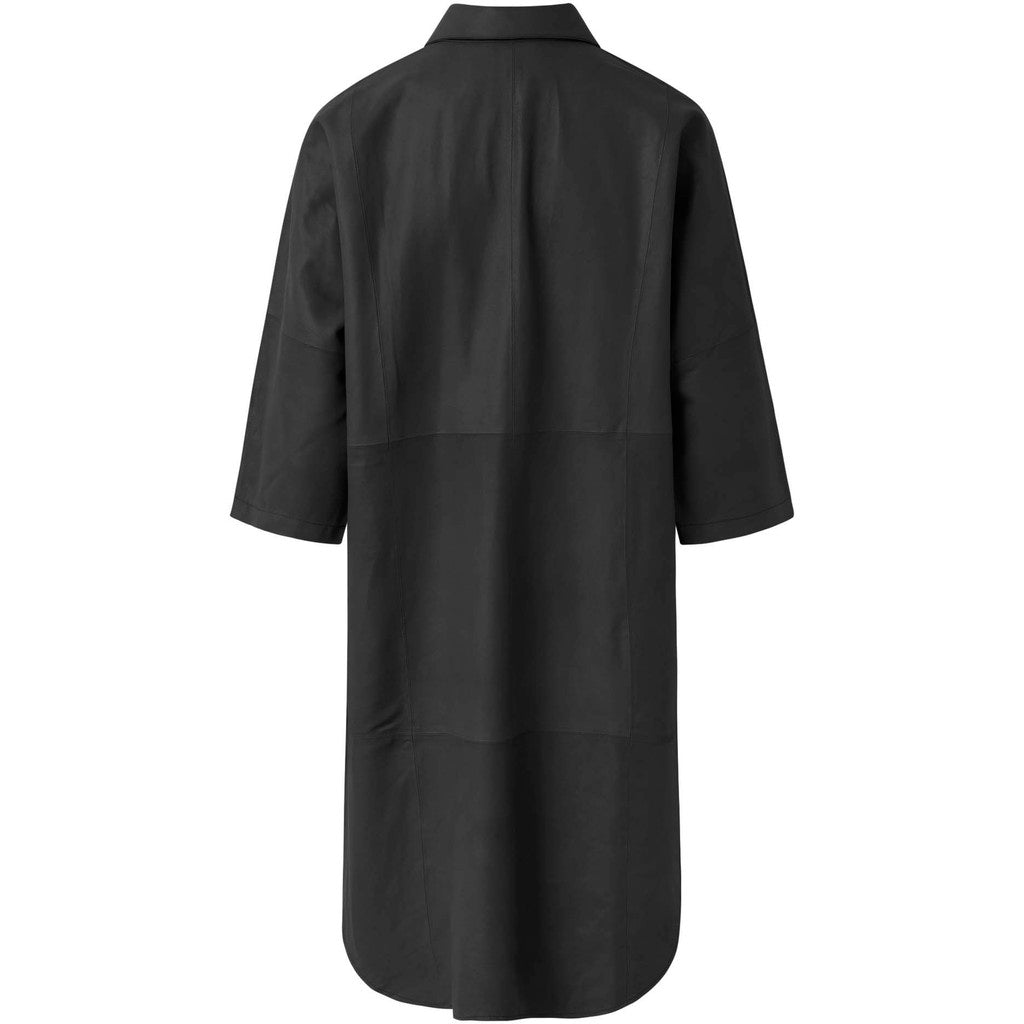 Depeche 50292 Long shirt dress leather black