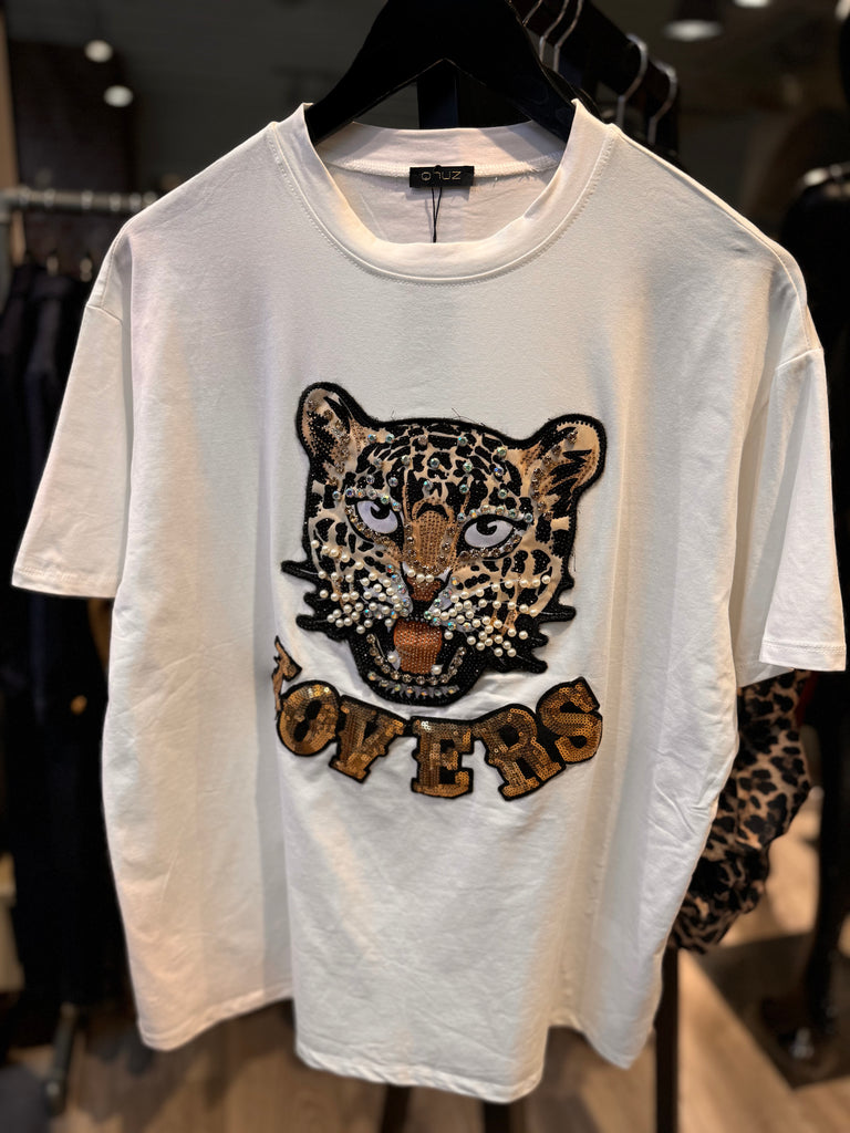 Qnuz 8965 Ruby T-shirt Tiger white