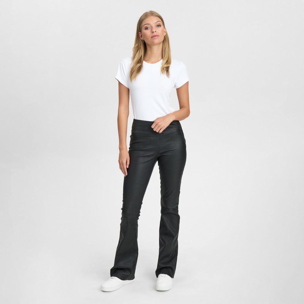 Depeche 51160 Ava pants flare leather black