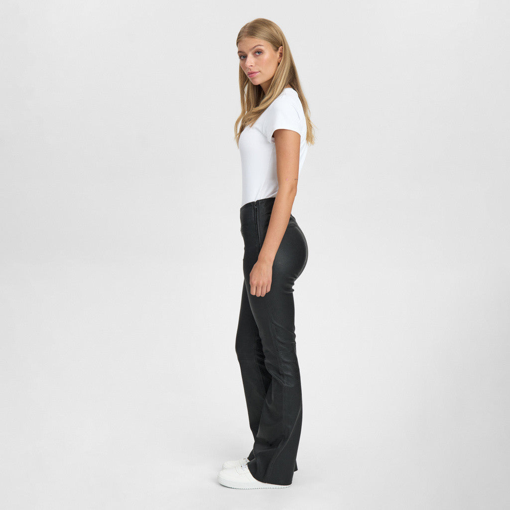 Depeche 51160 Ava pants flare leather black