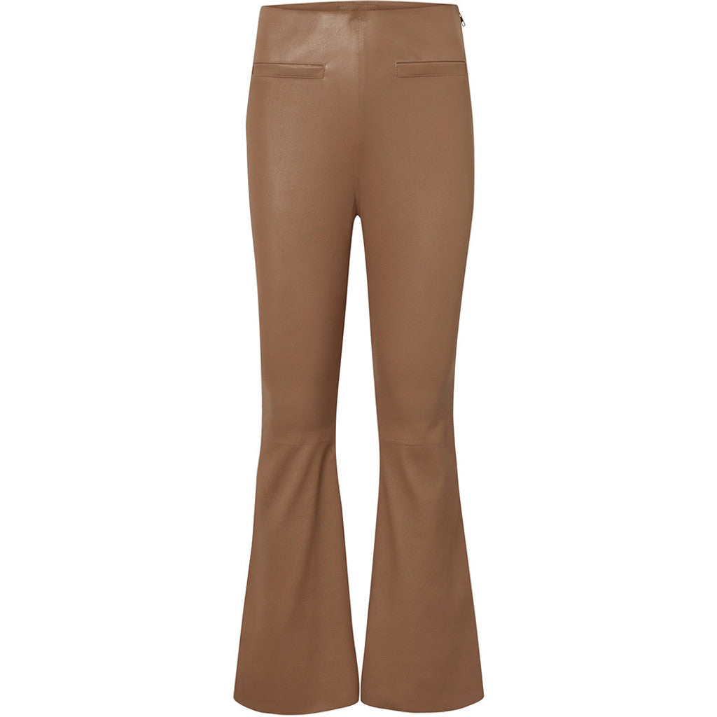 Depeche 51160 Ava pants flare leather nougat