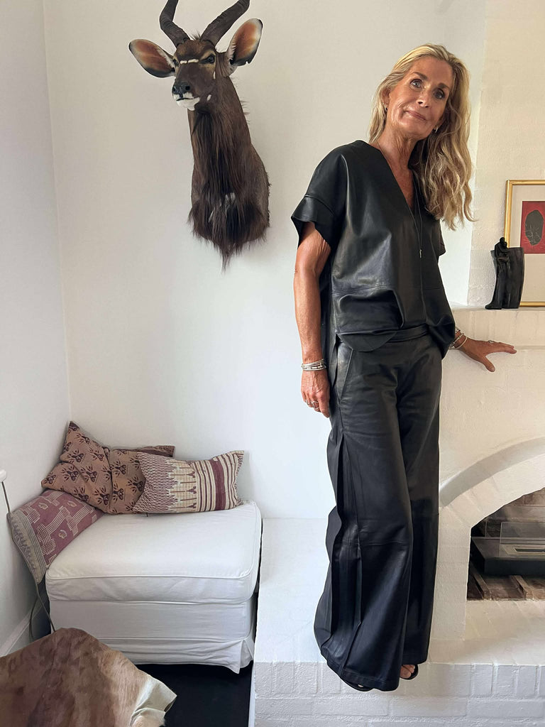 Depeche 51332 Mia loose pants leather black