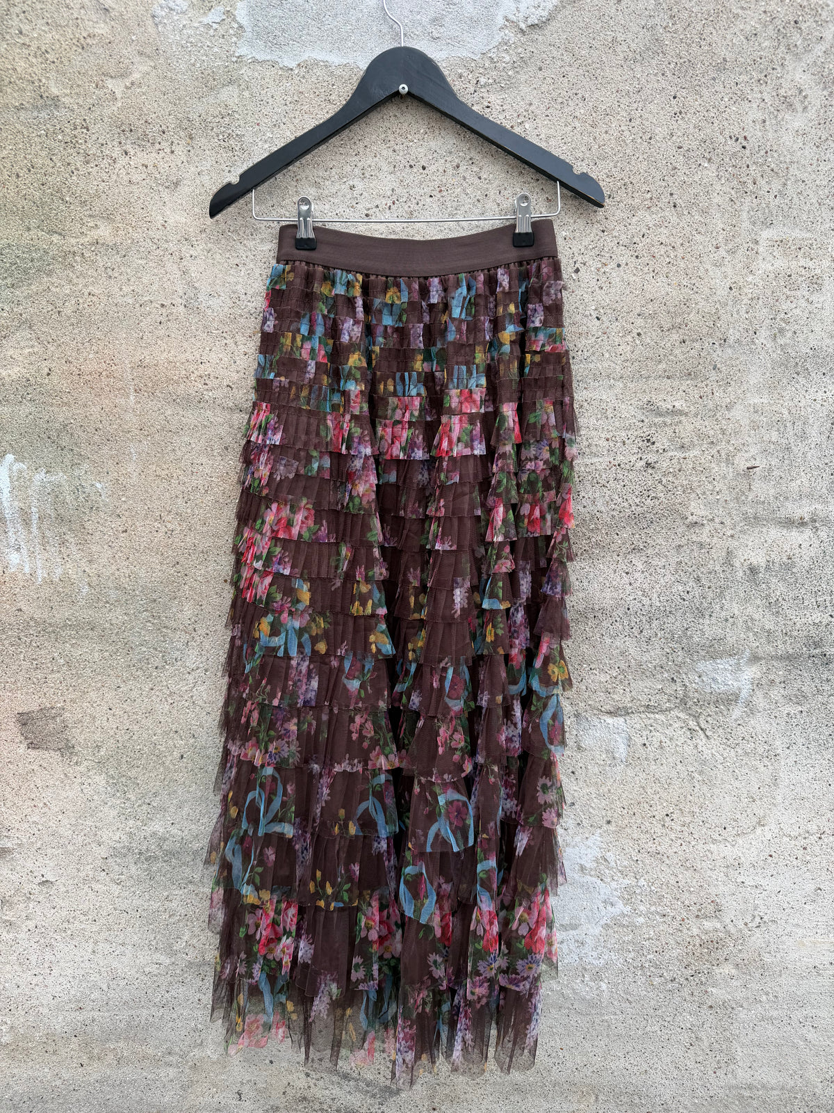 Wonder tyl skirt flower brown